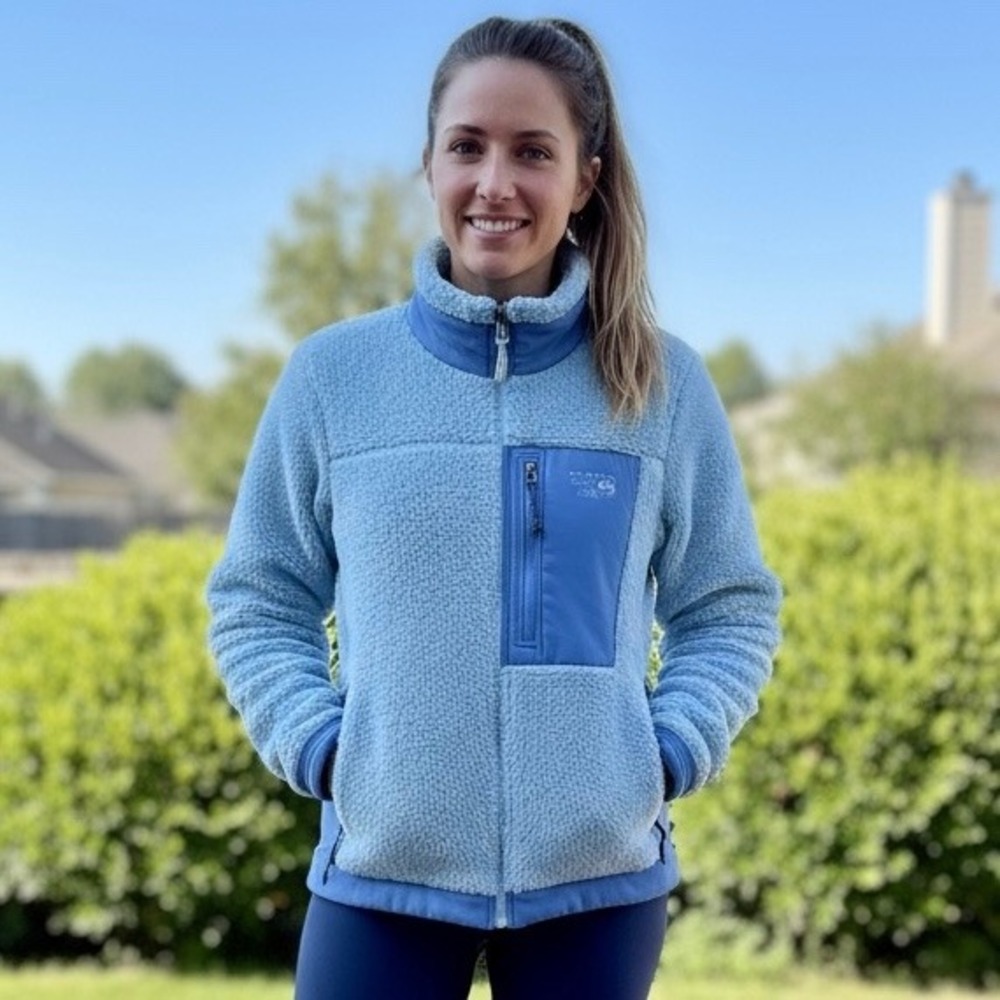 Mountain Hardwear Polartec High Loft Jacket Women Medium Fleece‎ Light Blue